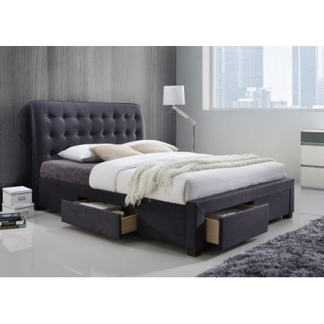 Gregham Dark Grey Fabric bed