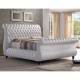 Buckingham Bayleigh White Real Leather bed