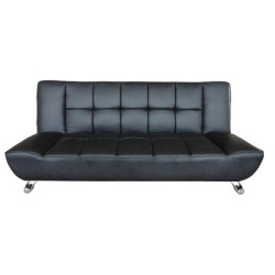 Kingston Black Faux Leather Futon Sofa Bed