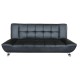 Kingston Black Faux Leather Futon Sofa Bed