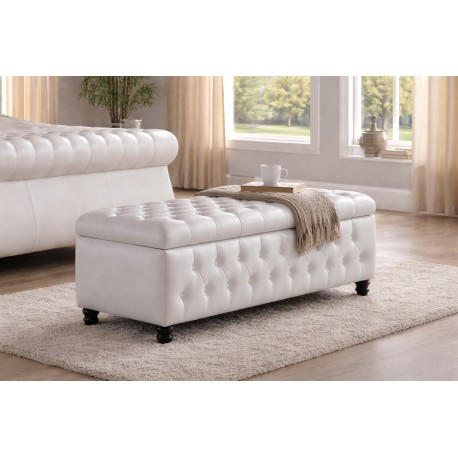Buckingham Bayleigh White Real Leather Wing back Armchair